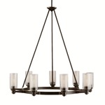 Circolo Round Chandelier - Olde Bronze / Clear