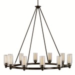 Circolo Round Chandelier - Olde Bronze / Clear