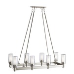 Circolo Linear Chandelier - Etched / Brushed Nickel