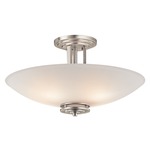 Hendrik Semi Flush Ceiling Light - Opal / Brushed Nickel