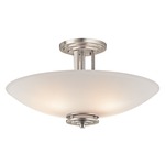 Hendrik Semi Flush Ceiling Light - Opal/ Brushed Nickel