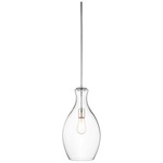 Everly Tulip Pendant - Clear / Chrome