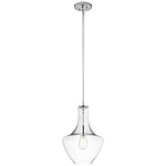 Everly Bell Pendant - Chrome / Clear