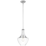 Everly Vase Mini Pendant - Clear / Chrome