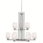 Eileen Two Tier Chandelier - Brushed Nickel / Satin Etched