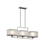 Kailey Linear Pendant - Brushed Nickel / White Organza