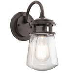 Lyndon 1 Light Outdoor Wall Light - Architectural Bronze / Clear Seeded