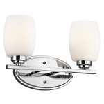 Eileen Bathroom Vanity Light - Chrome / Satin Etched