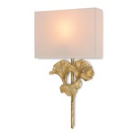 Gingko Wall Light - Antique Gold Leaf / Off White
