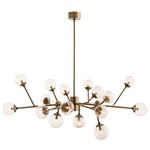 Dallas Chandelier - Vintage Brass / Seeded Clear