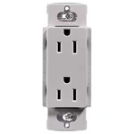 15-Amp Duplex Receptacle - Gloss Grey