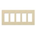 Claro Designer Style 5 Gang Wall Plate - Gloss Ivory