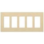 Claro Designer Style 5 Gang Wall Plate - Gloss Ivory