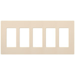 Claro Designer Style 5 Gang Wall Plate - Gloss Light Almond