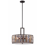 Gemma Drum Pendant - Vintage Bronze / Crystal