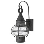 Cape Cod Outdoor Wall Sconce - Zinc / Clear Seedy