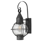 Cape Cod Outdoor Wall Sconce - Zinc / Clear Seedy