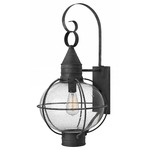 Cape Cod Outdoor Wall Sconce - Zinc / Clear Seedy