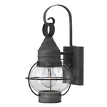 Cape Cod Outdoor Wall Sconce - Zinc / Clear Seedy