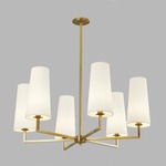 Temple Chandelier - Satin Brass / Cream