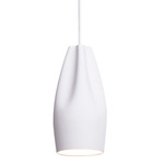 Pleat Box Narrow Pendant - White / White