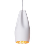 Pleat Box Narrow Pendant - White / Gold