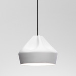 Pleat Box Pendant - White / White / White