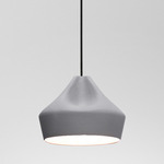 Pleat Box Pendant - Gray / Grey / White