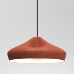 Pleat Box Pendant - Terracotta / Terracotta / White