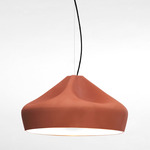 Pleat Box Pendant - Terracotta / Terracotta / White