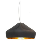 Pleat Box Pendant - Black / Black / Gold