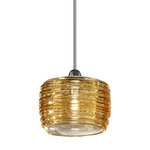 Damasco SP C Pendant - Satin Nickel / Amber