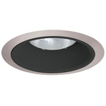 24 Series 6 Inch Tapered Baffle Downlight Trim - Satin Chrome / Black Baffle