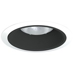 24 Series 6 Inch Tapered Baffle Downlight Trim - White / Black Baffle