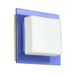 Alex Wall Light - Satin Nickel / Blue