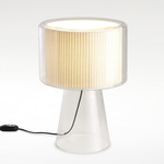 Mercer Table Lamp - Transparent / Pleated White Cotton Ribbons