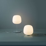 Afra Table Lamp - Light Grey / Etched Glass