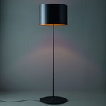Half Moon Floor Lamp - Black / Black / Orange
