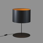 Half Moon Table Lamp - Black / Black / Orange