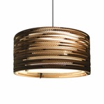 Drum Scraplights Pendant - Black / Natural