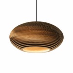 Disc Scraplights Pendant - Black / Natural