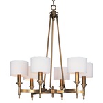 Fairmont Chandelier - Natural Aged Brass / Oatmeal