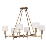 Fairmont Linear Chandelier - Natural Aged Brass / Oatmeal