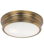 Fairmont Ceiling Flush Mount - Natural Aged Brass / White