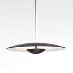 LED-Ginger Pendant - Matte Black / Wenge / White Interior