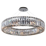 Rondelle Pendant - Chrome / Clear