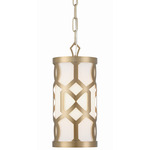 Jennings Pendant - Aged Brass / White Silk