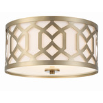 Jennings Ceiling Light Fixture - Aged Brass / White Silk