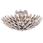 Broche Bowl Semi-Flush Ceiling Light - Antique Silver