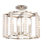 Carson Semi Flush Ceiling Mount - Polished Nickel / Crystal